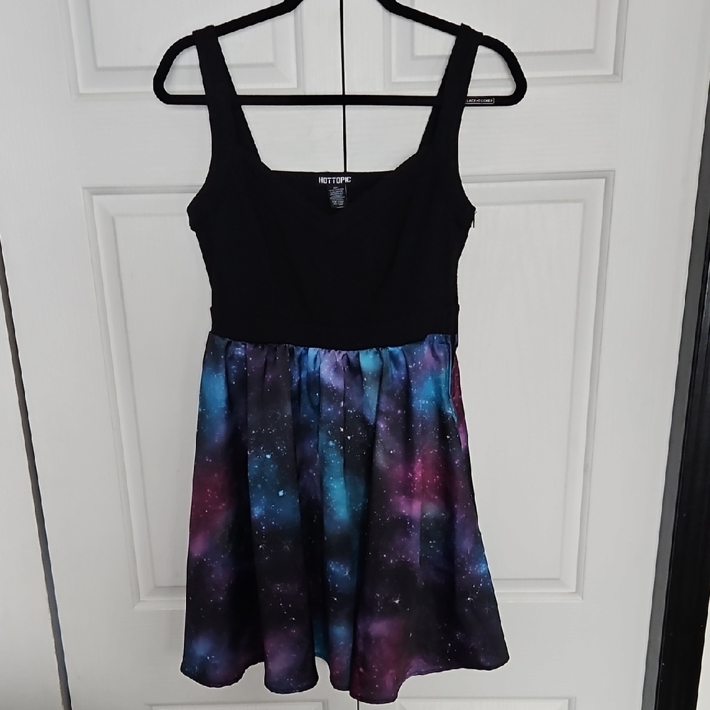 Hot Topic Cosmic Womens Dress - Black and Multicolor